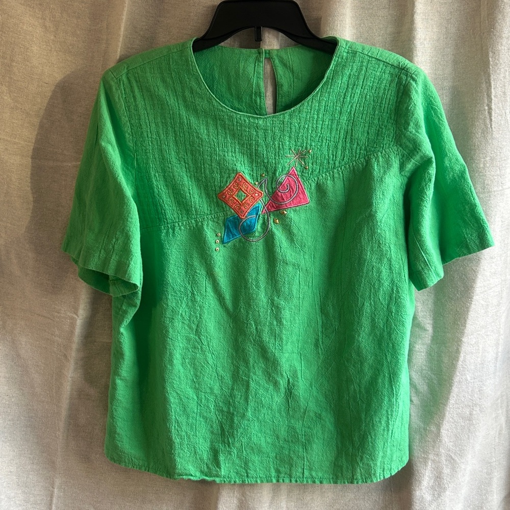 City Girl Sport green two-piece vintage poly cotton top jacket set - Picture 6 of 7